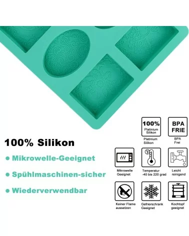 Seifenform eckig/oval mit Muster