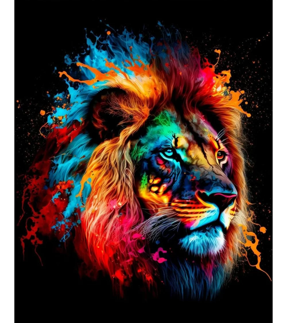 Malen nach Zahlen 40x50cm | Bunter Löwe