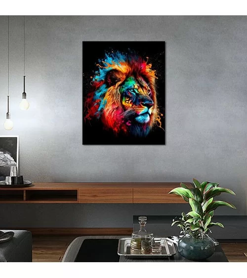 Malen nach Zahlen 40x50cm | Bunter Löwe