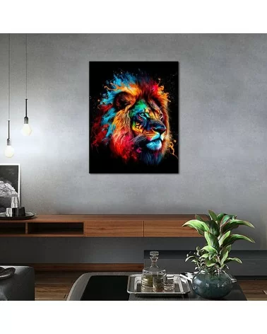 Malen nach Zahlen 40x50cm | Bunter Löwe