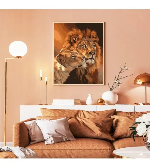 Malen nach Zahlen 40x50cm | Löwe und Löwin