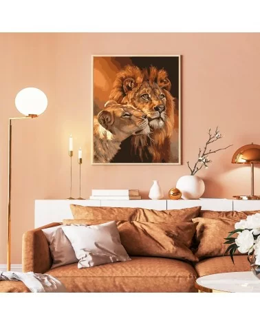 Malen nach Zahlen 40x50cm | Löwe und Löwin