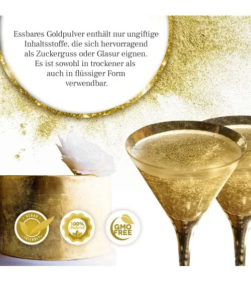 Poudre d'or comestible | 10 g