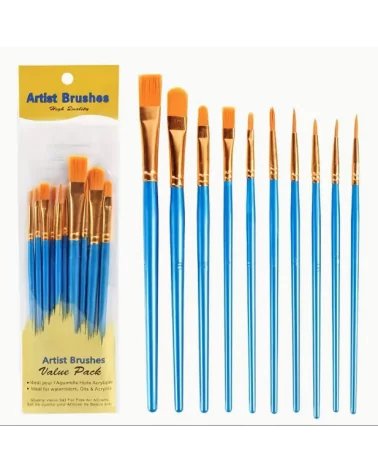 Künstlerpinsel 10tlg | Präzise Acryl- und Aquarellmalerei