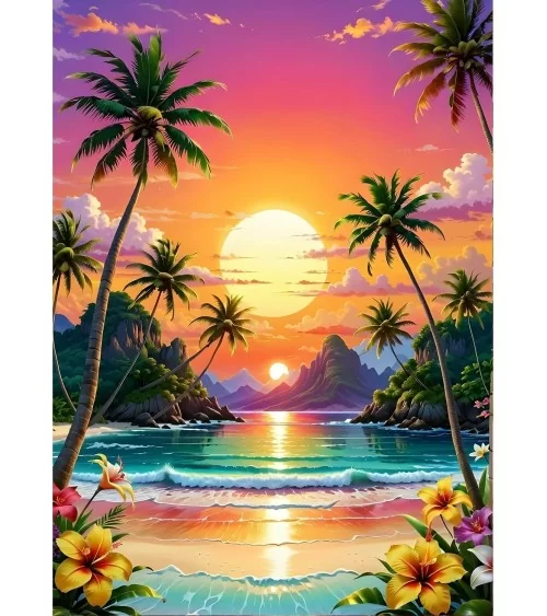 Diamond Painting 30x40cm | Sonnenuntergang Strand