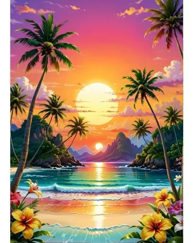 Diamond Painting 30x40cm | Sonnenuntergang Strand