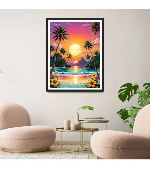 Diamond Painting 30x40cm | Sonnenuntergang Strand