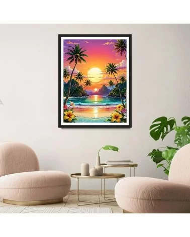 Diamond Painting 30x40cm | Sonnenuntergang Strand