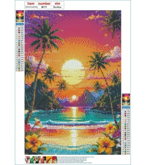 Diamond Painting 30x40cm | Sonnenuntergang Strand