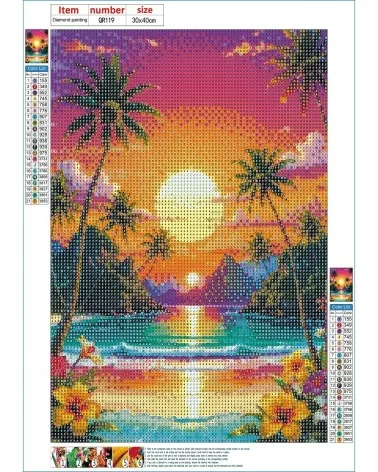 Diamond Painting 30x40cm | Sonnenuntergang Strand