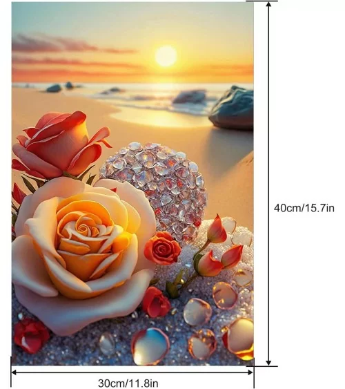 Diamond Painting 30x40cm | Rosen am Strand