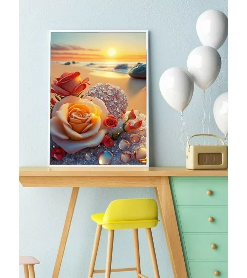 Diamond Painting 30x40cm | Rosen am Strand