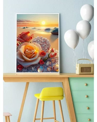 Diamond Painting 30x40cm | Rosen am Strand