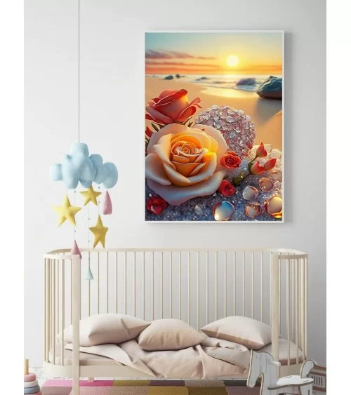 Diamond Painting 30x40cm | Rosen am Strand