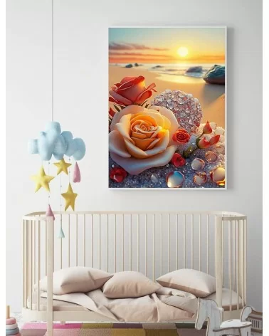 Diamond Painting 30x40cm | Rosen am Strand