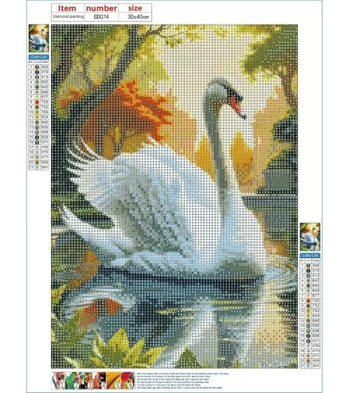 Diamond Painting 30x40cm | Schwan