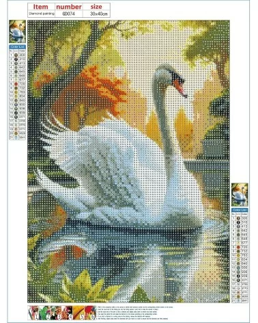 Diamond Painting 30x40cm | Schwan