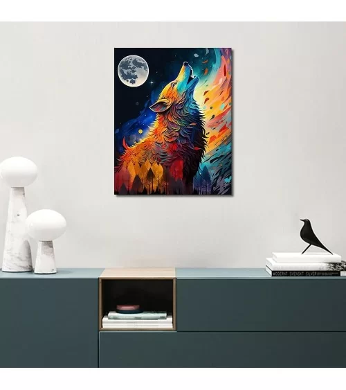 Peinture par numéros 40 x 50 cm | Loup coloré