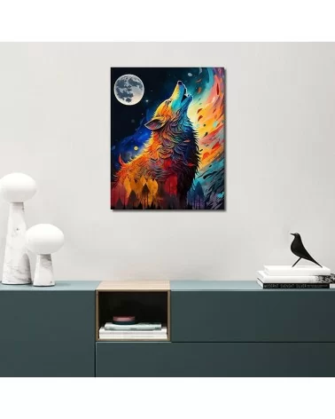 Peinture par numéros 40 x 50 cm | Loup coloré