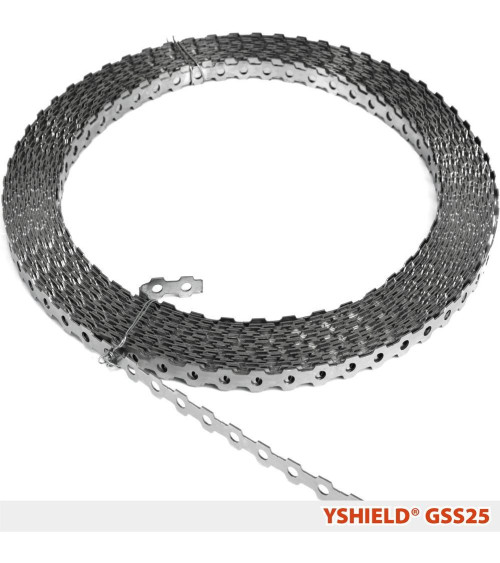 YSHIELD® GSS25 | Edelstahl-Lochband | Breite 12 mm | 25 Meter