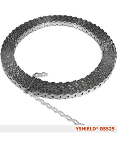 YSHIELD® GSS25 | Edelstahl-Lochband | Breite 12 mm | 25 Meter