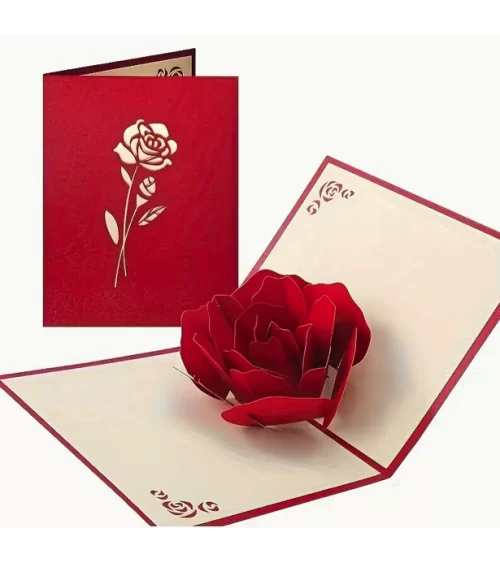 Carte de vœux 3D pop-up avec des roses | Pour vos proches