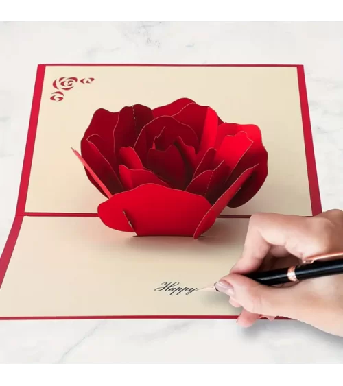3D Pop-Up Rosen-Grußkarte| Für Ihre liebsten