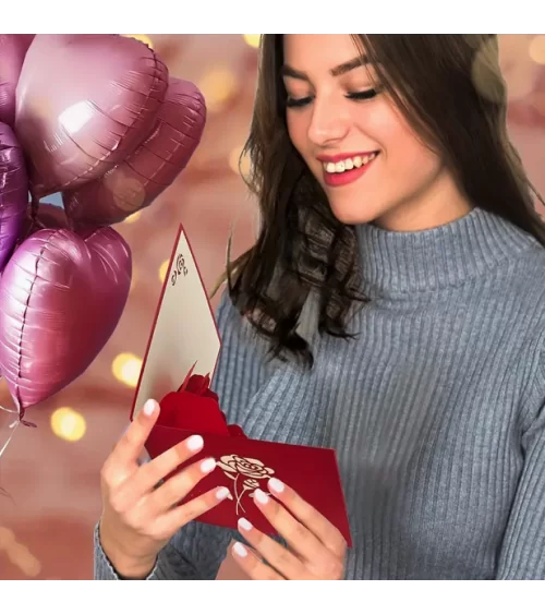3D Pop-Up Rosen-Grußkarte| Für Ihre liebsten