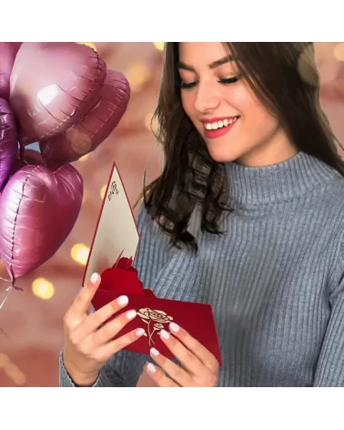 3D Pop-Up Rosen-Grußkarte| Für Ihre liebsten