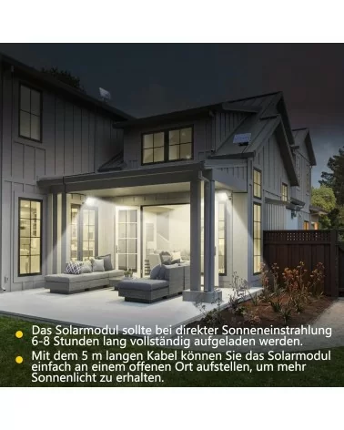 Lampe solaire d'extérieur avec détecteur de mouvement | Très puissante