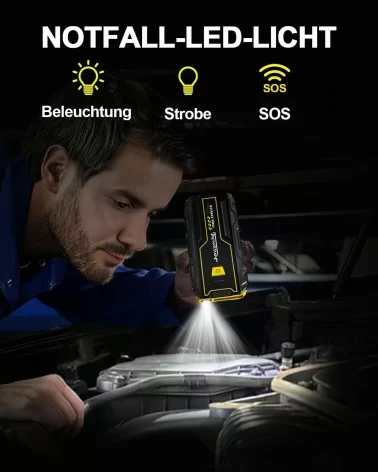 Batterie externe de secours pour voiture - 2000 A | Toujours à portée de main