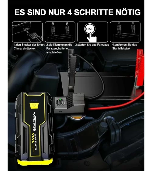 Batterie externe de secours pour voiture - 2000 A | Toujours à portée de main
