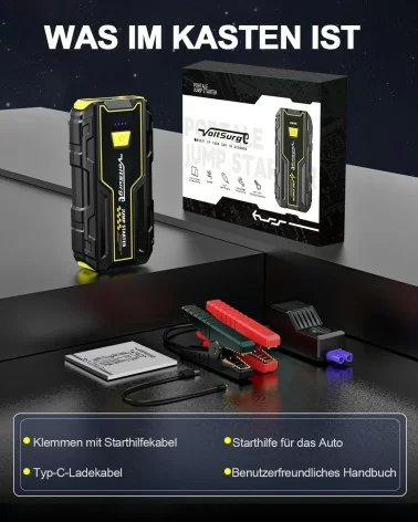 Batterie externe de secours pour voiture - 2000 A | Toujours à portée de main