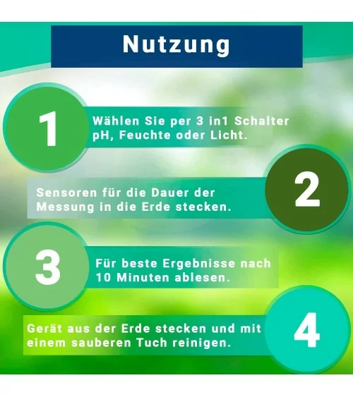 3in1 Pflanzen Bodentester| Giessen leicht gemacht