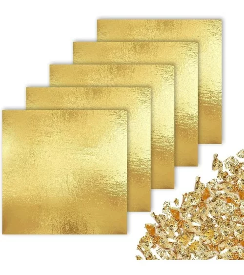 100 feuilles d'imitation de feuille d'or | Accessoires professionnels pour la dorure