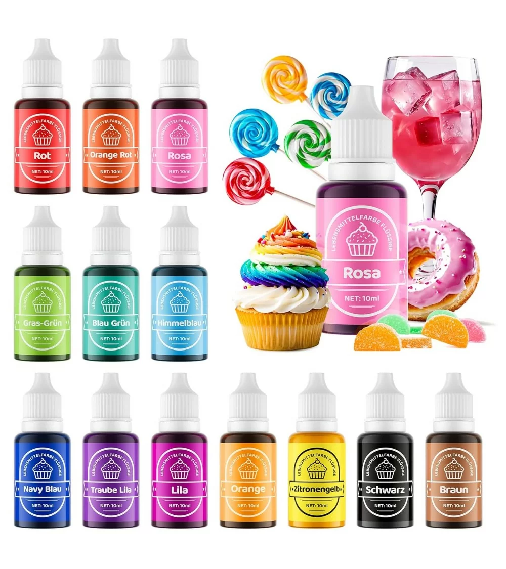 Lebensmittelfarben Set| Lebendige Farben