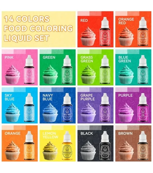 Lebensmittelfarben Set| Lebendige Farben