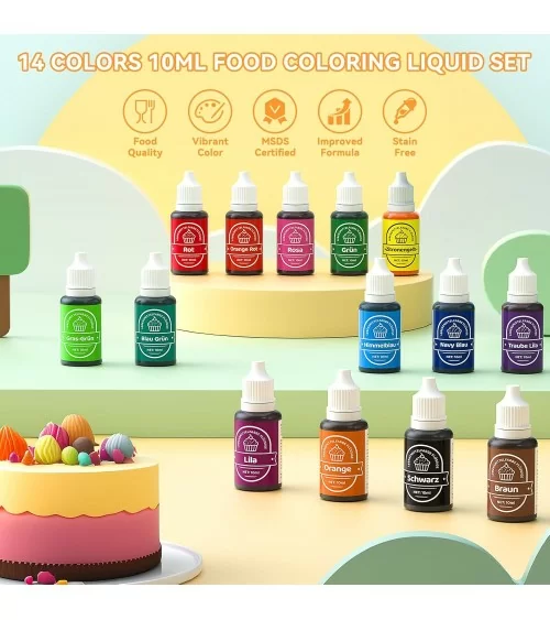 Lebensmittelfarben Set| Lebendige Farben