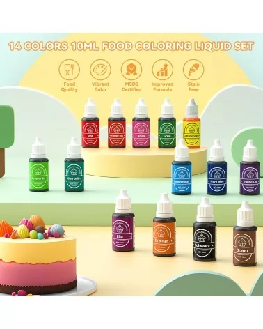 Lebensmittelfarben Set| Lebendige Farben