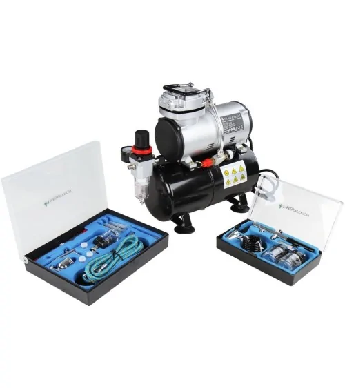 Timbertech Airbrush-Set mit Kolbenkompressor