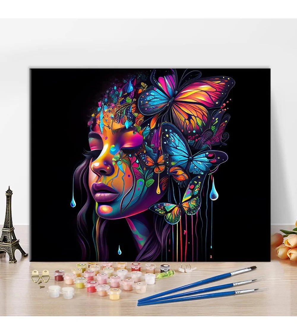 Peinture par numéros 40 x 50 cm | Petite fille colorée