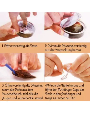 Muschel Wunschperle mit Halskette | Beste Mutter