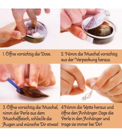 Muschel Wunschperle mit Halskette | Liebe