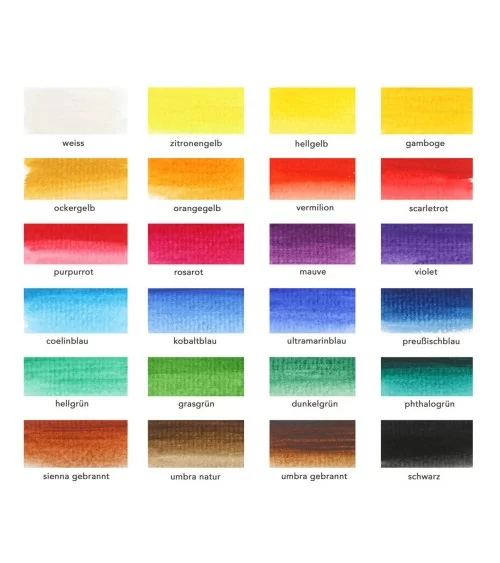 Art Ranger Aquarellfarben | 24 brillante Farbtöne