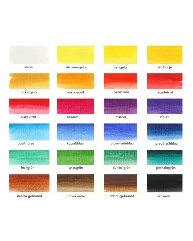 Art Ranger Aquarellfarben | 24 brillante Farbtöne