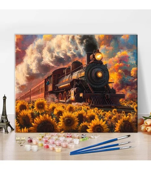 Malen Nach Zahlen 40x50cm | Dampflokomotive