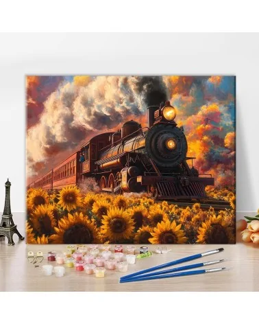 Malen Nach Zahlen 40x50cm | Dampflokomotive