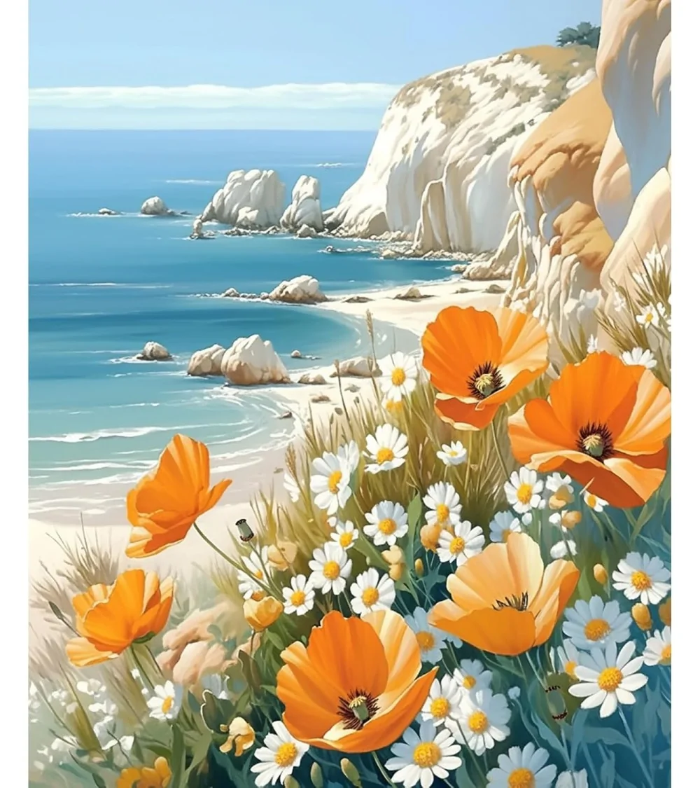 Malen Nach Zahlen 40x50cm | Mohnblumen