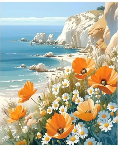 Malen Nach Zahlen 40x50cm | Mohnblumen