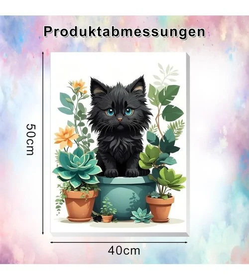 Malen Nach Zahlen 40x50cm | Schwarze Katze